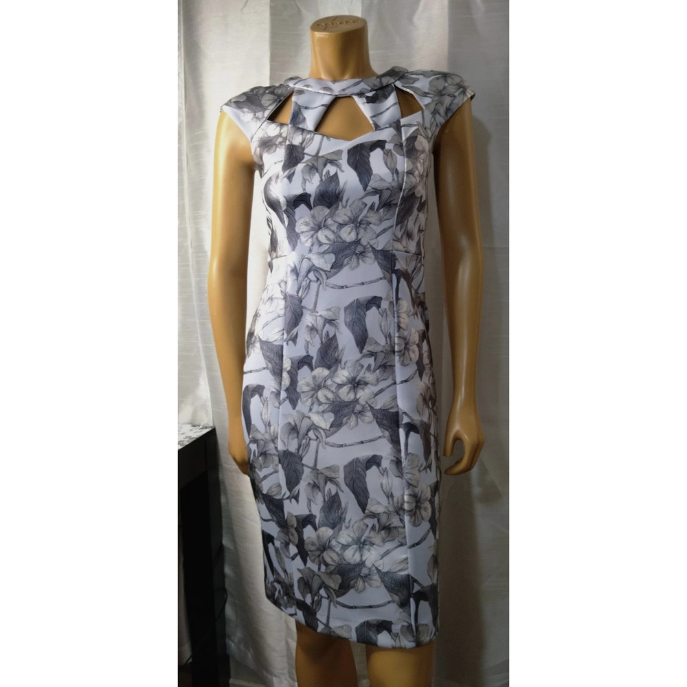 Shelby & Palmer's Dress Grey Metallic Floral Colors Size 6